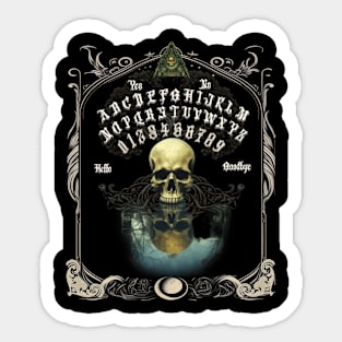 Ouija Board Skull Reflection Sticker